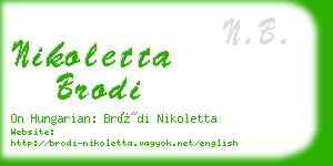 nikoletta brodi business card